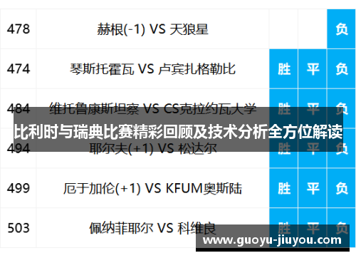 比利时与瑞典比赛精彩回顾及技术分析全方位解读